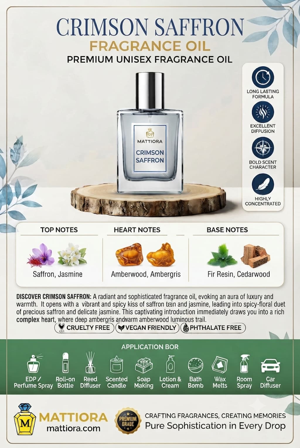 Crimson Saffron Premium Unisex Fragrance Oil | Mattiora  • Premium Inspired Fragrance Oils