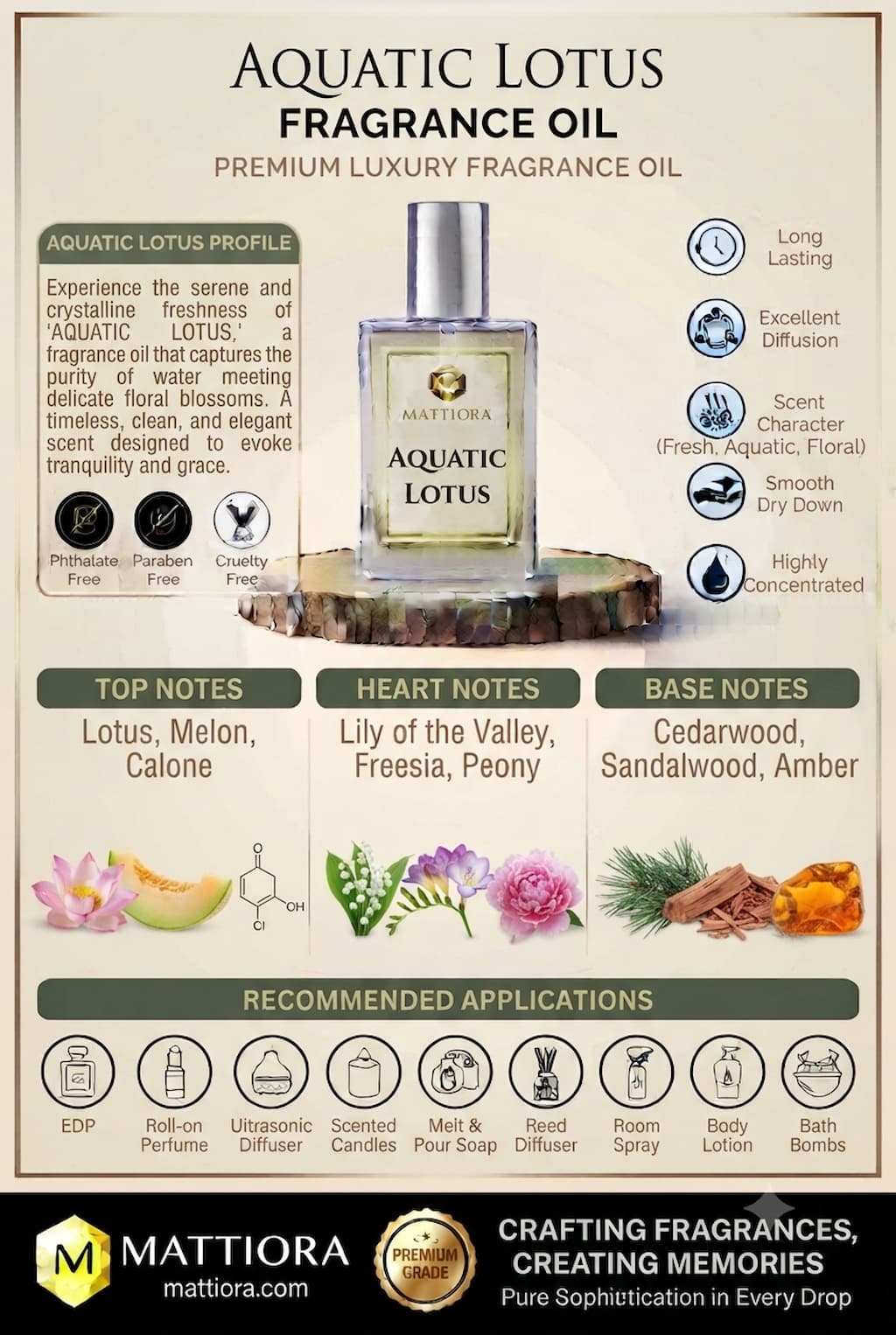 Aquatic Lotus Premium Fresh Aquatic Floral Fragrance Oil | Mattiora • Premium Inspired Fragrance Oils