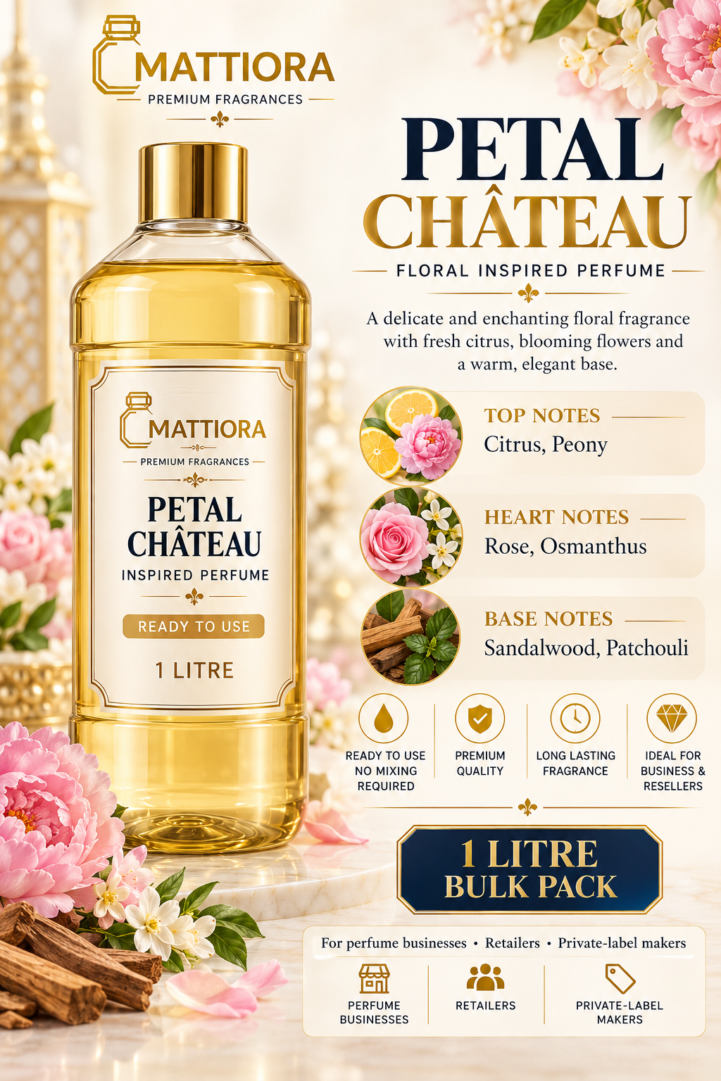 Petal Château Premium Floral Citrus | Mattiora • apparel Perfume Refills