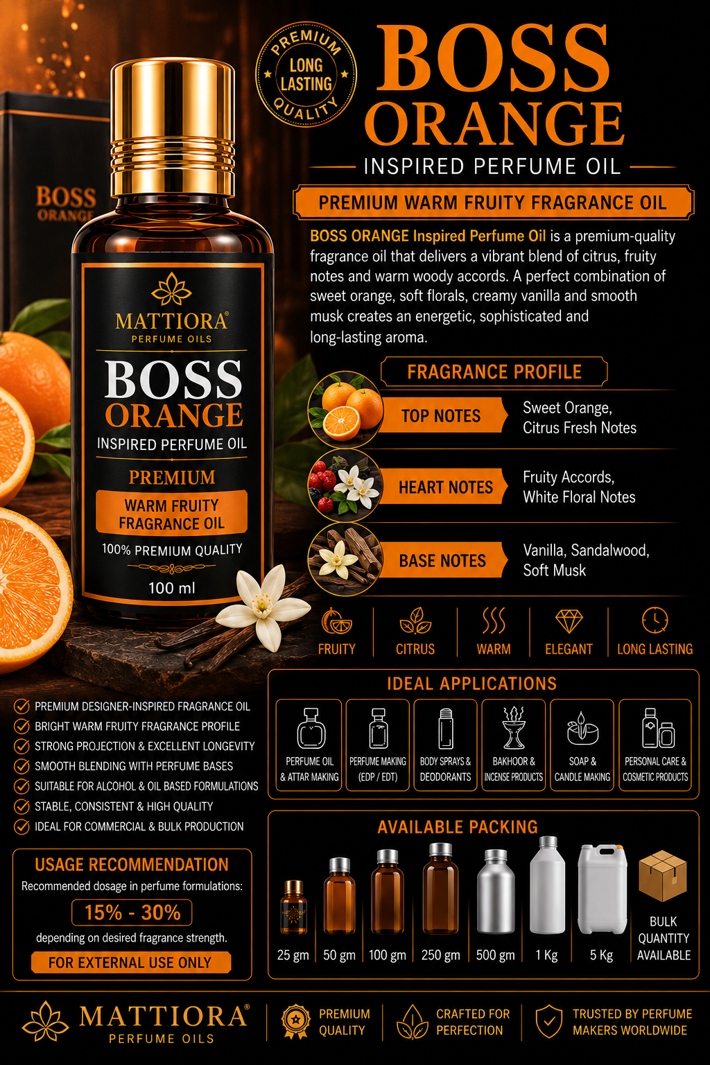 BOSS ORANGE Inspired Perfume Oil | Premium Warm Fruity Fragrance Oil – Mattiora
